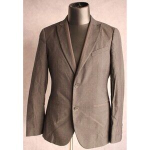 John Varvatos Luxe Men's Peak Lapel Sport Coat Size 40R Cotton Blend Black